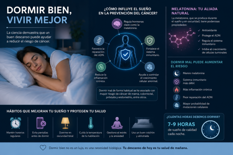 Dormir bien y salud: cómo un buen descanso puede ayudar a reducir el riesgo de cáncer